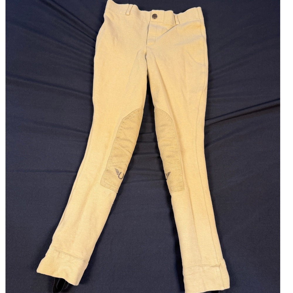TuffRider Starter Lowrise Pull On Breeches Childrens‎ Size 14 Tan Horse Riding